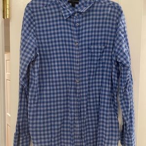 J.Crew womens boyfriend shirt, size 12 blue checkers